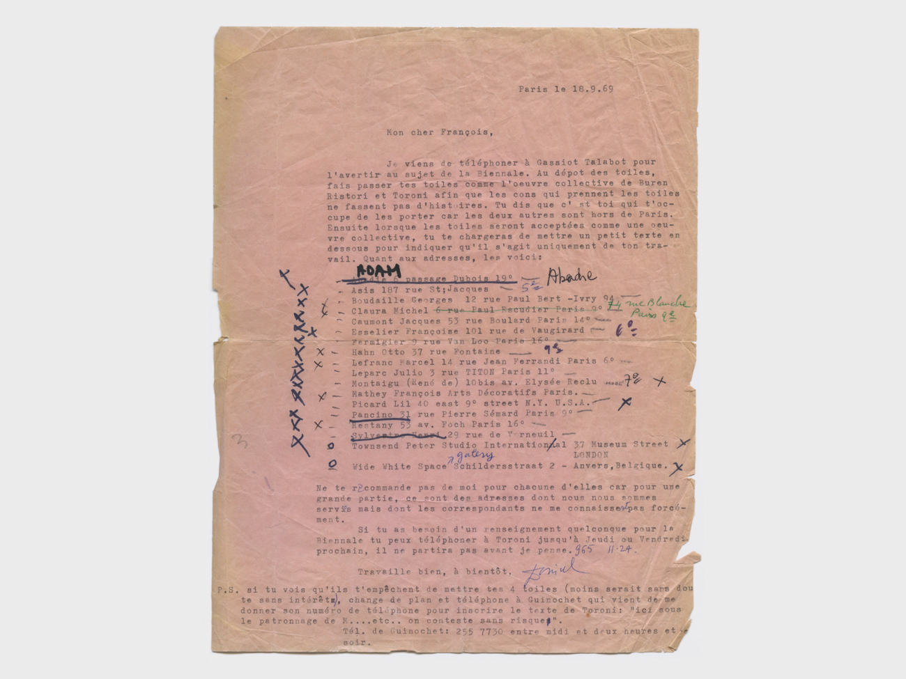 francois-ristori-exposition-biennale-paris-1969-lettre